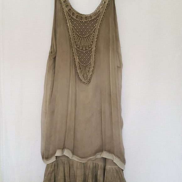 Raw Silk Made in Italy Womens M Crochet 2Pc Dress - Picture 1 of 14